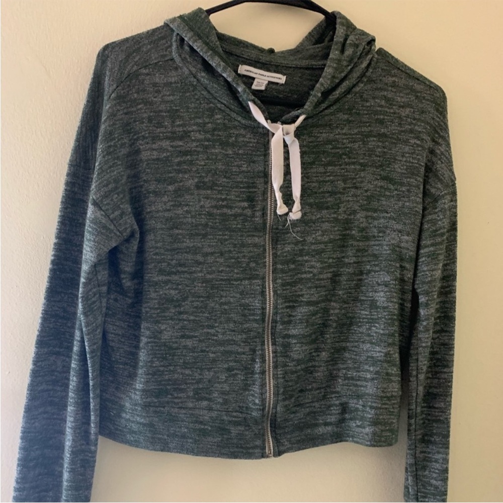 American Eagle Outfitters Heathered Green Hoodie